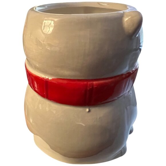 Merry & Bright Cat Mug with Red Scarf β Christmas Kitty Coffee Cup Ceramic - Picture 5 of 9